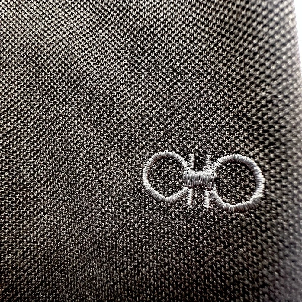 Salvatore Ferragamo Black Cotton Pique Logo Polo Shirt with Logo 3/4 Zipper XXL - Picture 13 of 13